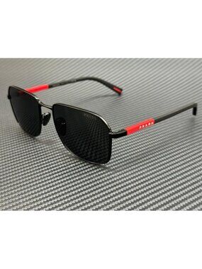 New Prada Linea Rossa Men Matte Black Sunglasses 57-18-145